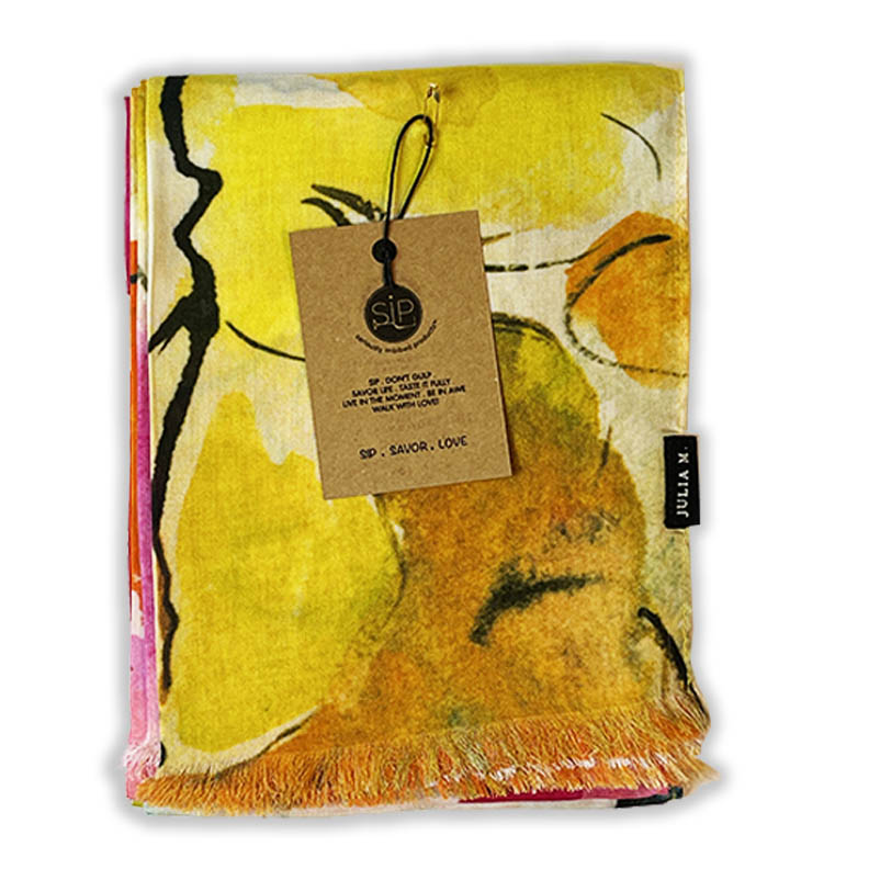 "Jubilant" Botanical Silk Scarf