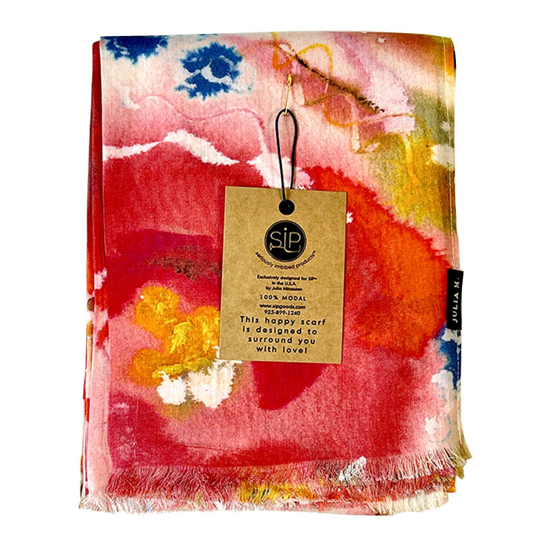 "Serendipity" Botanical Silk Scarf