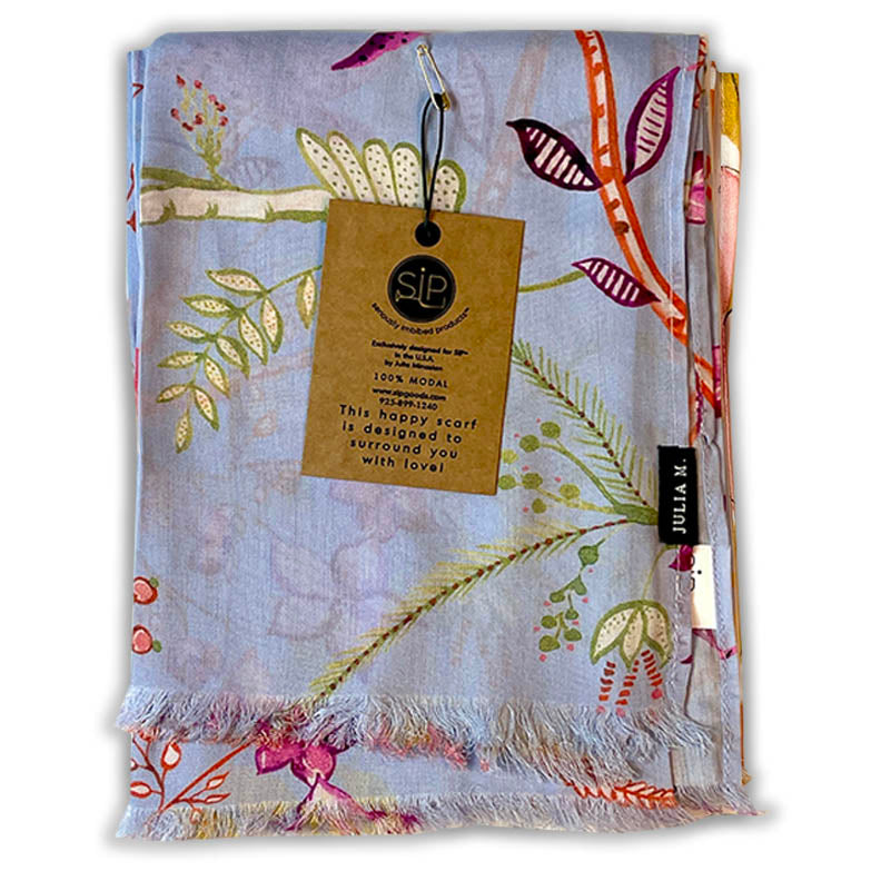 "Tulum" Botanical Silk Scarf