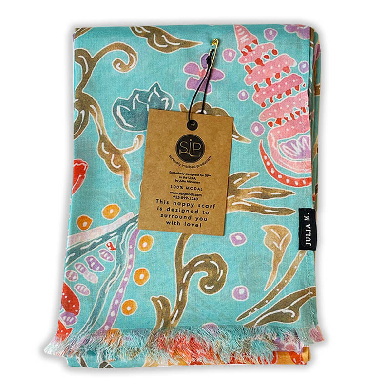 "Banais" Botanical Silk Scarf