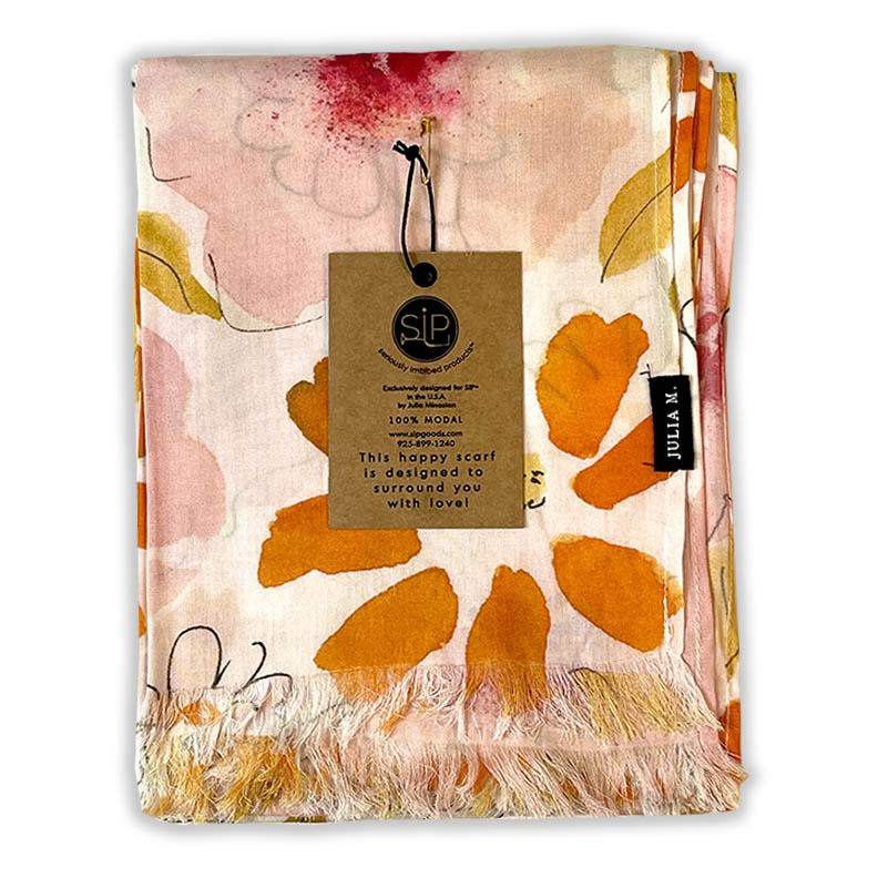 "Bliss" Botanical Silk Scarf