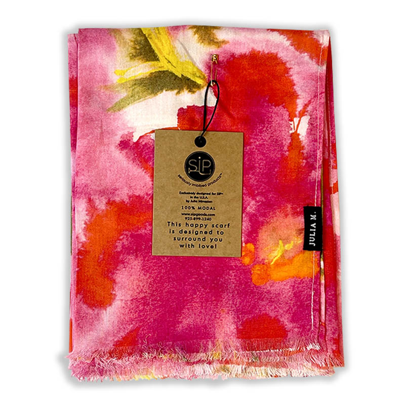 "Expressions" Botanical Silk Scarf