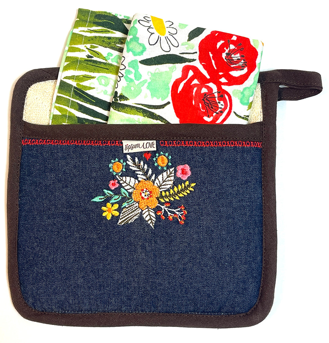 "Solstice" Denim Pot Holder