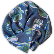 "Les Baux Blue" Botanical Silk Scarf