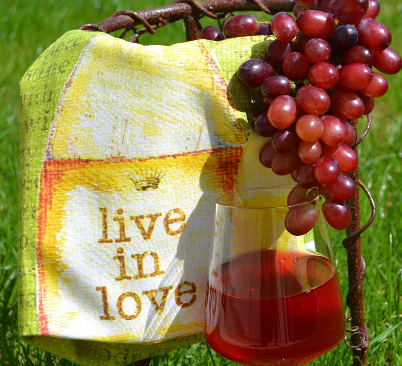 "Wine Series - Green" Kitchen Towel
