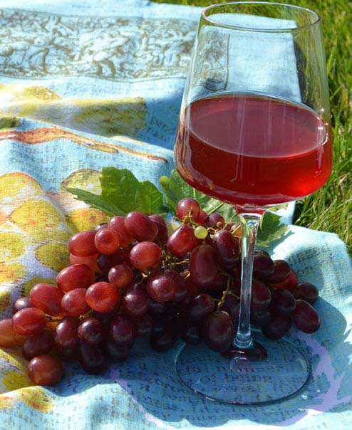 "Wine Series - Blue" Kitchen Towel