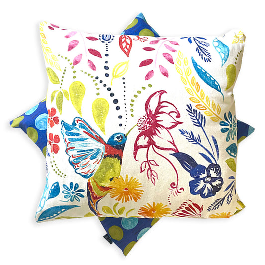 "Happy Hummingbird" Pillow Cover