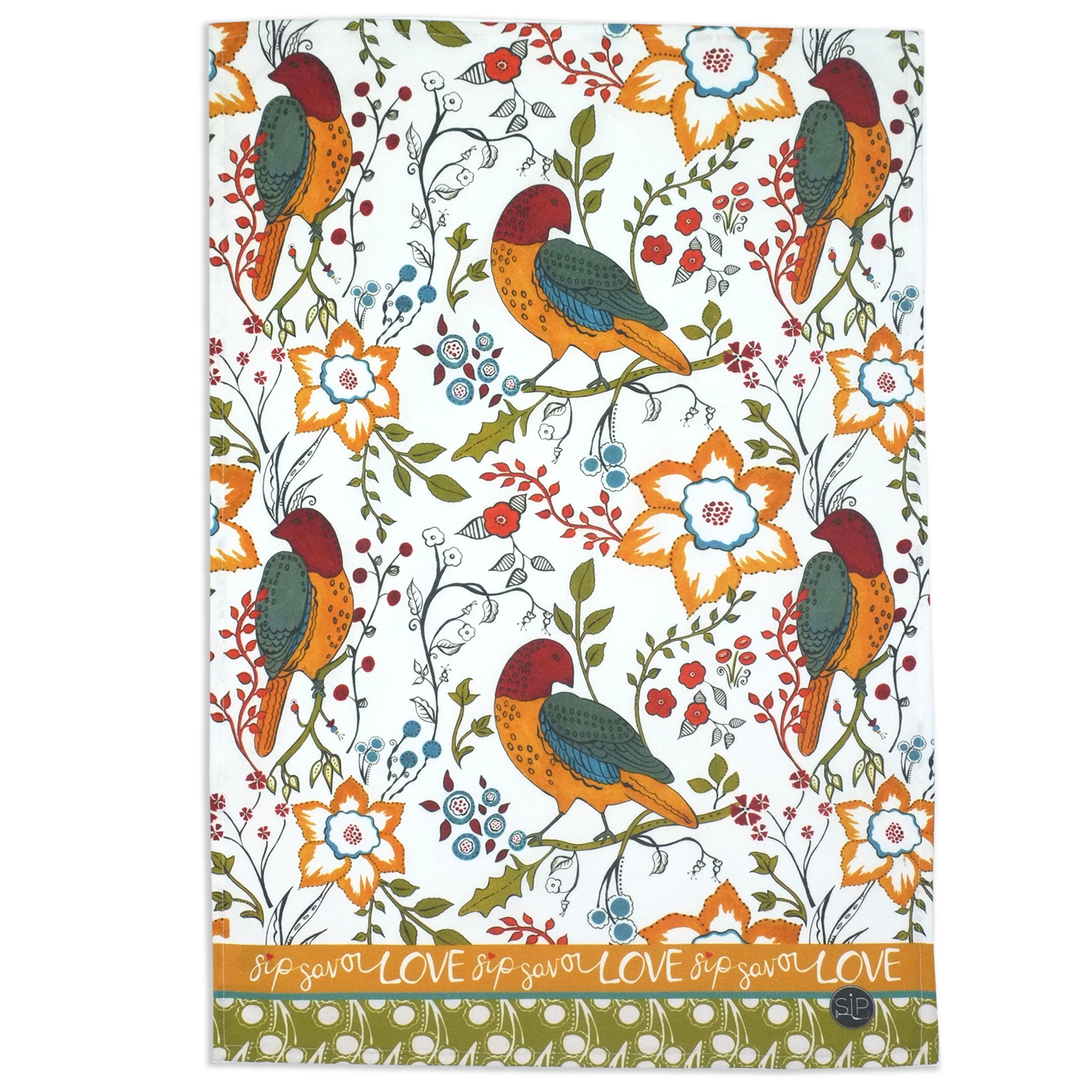 Songbirds - Microfiber Kitchen Dish Towel - FLEURISH