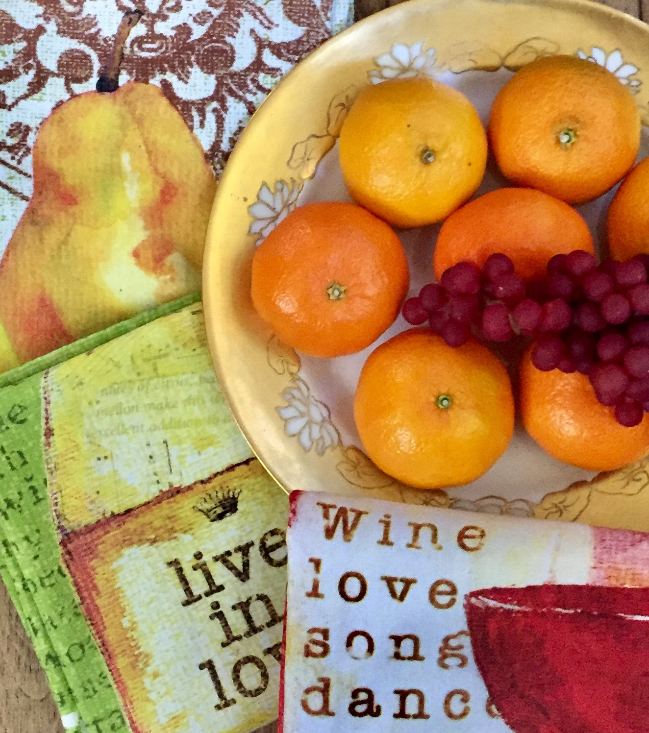 "Wine Series - Green" Kitchen Towel