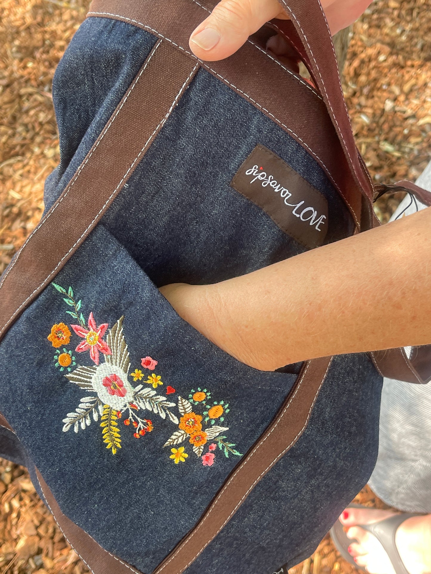 "Solstice" Denim Tote Bag