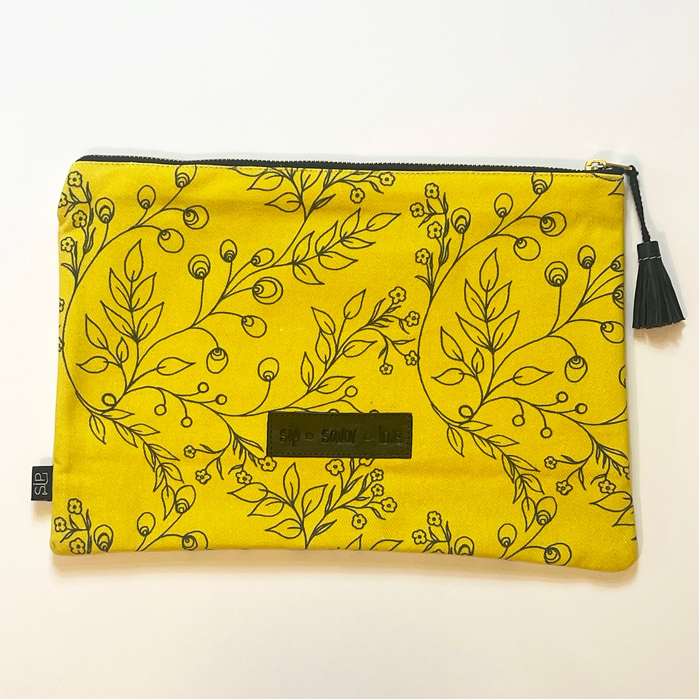 Lemon Yellow Embroidered Rectangular Clutch – Artklim