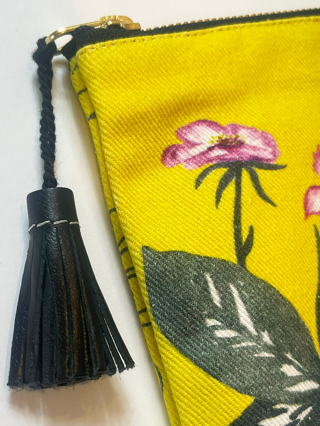 Black and mustard online clutch bag