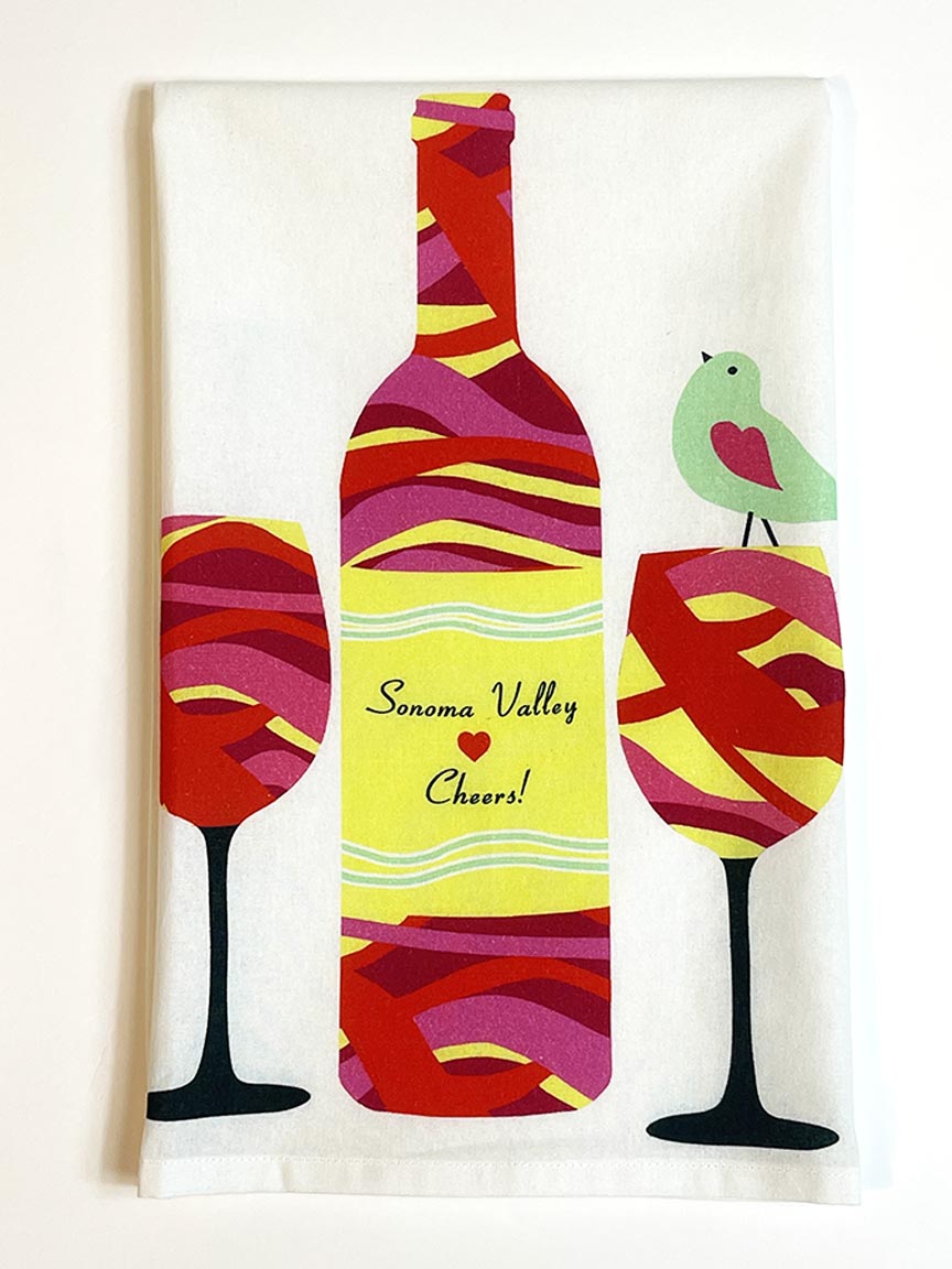 "Cheers Sonoma Valley" - Flour Sack Towel