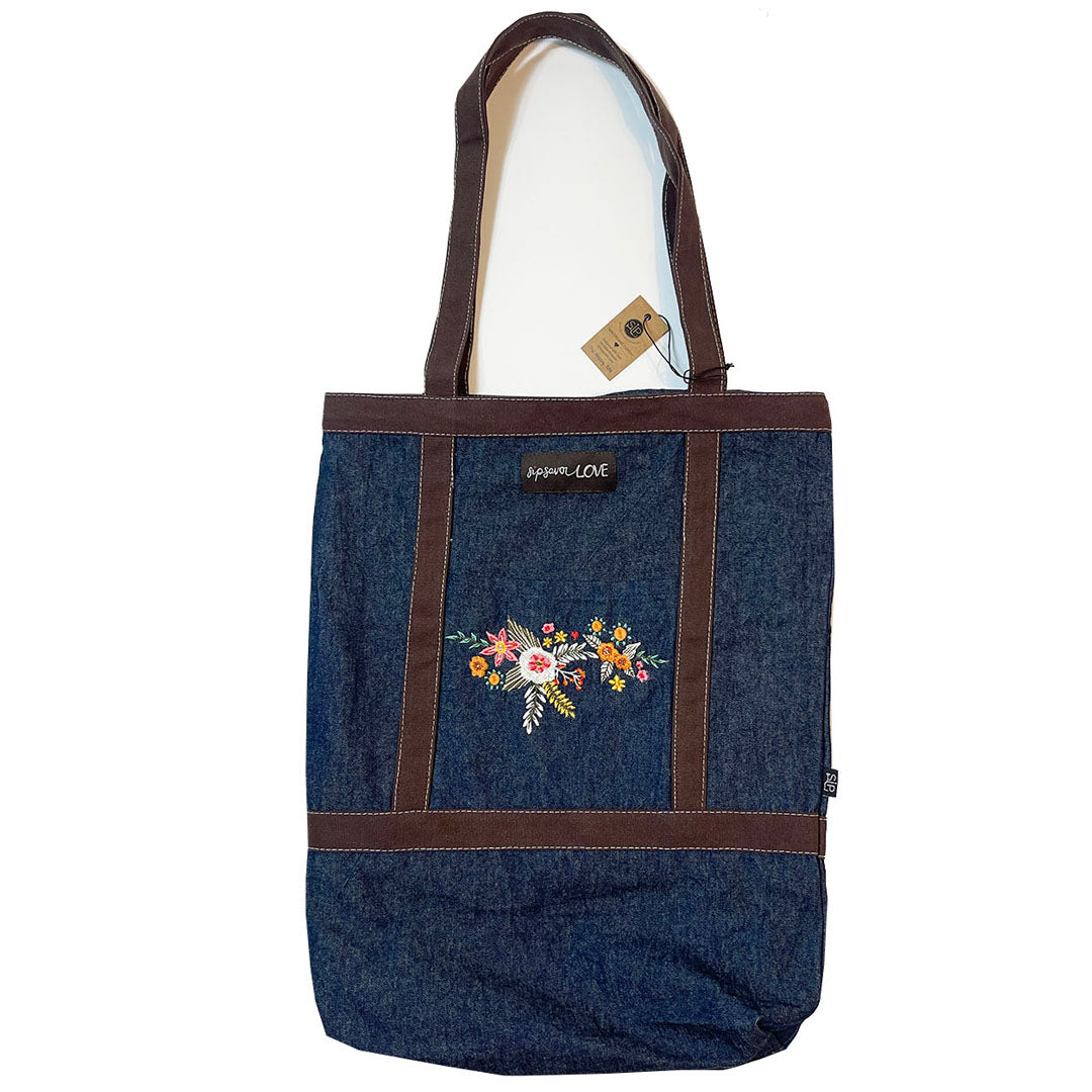 "Solstice" Denim Tote Bag