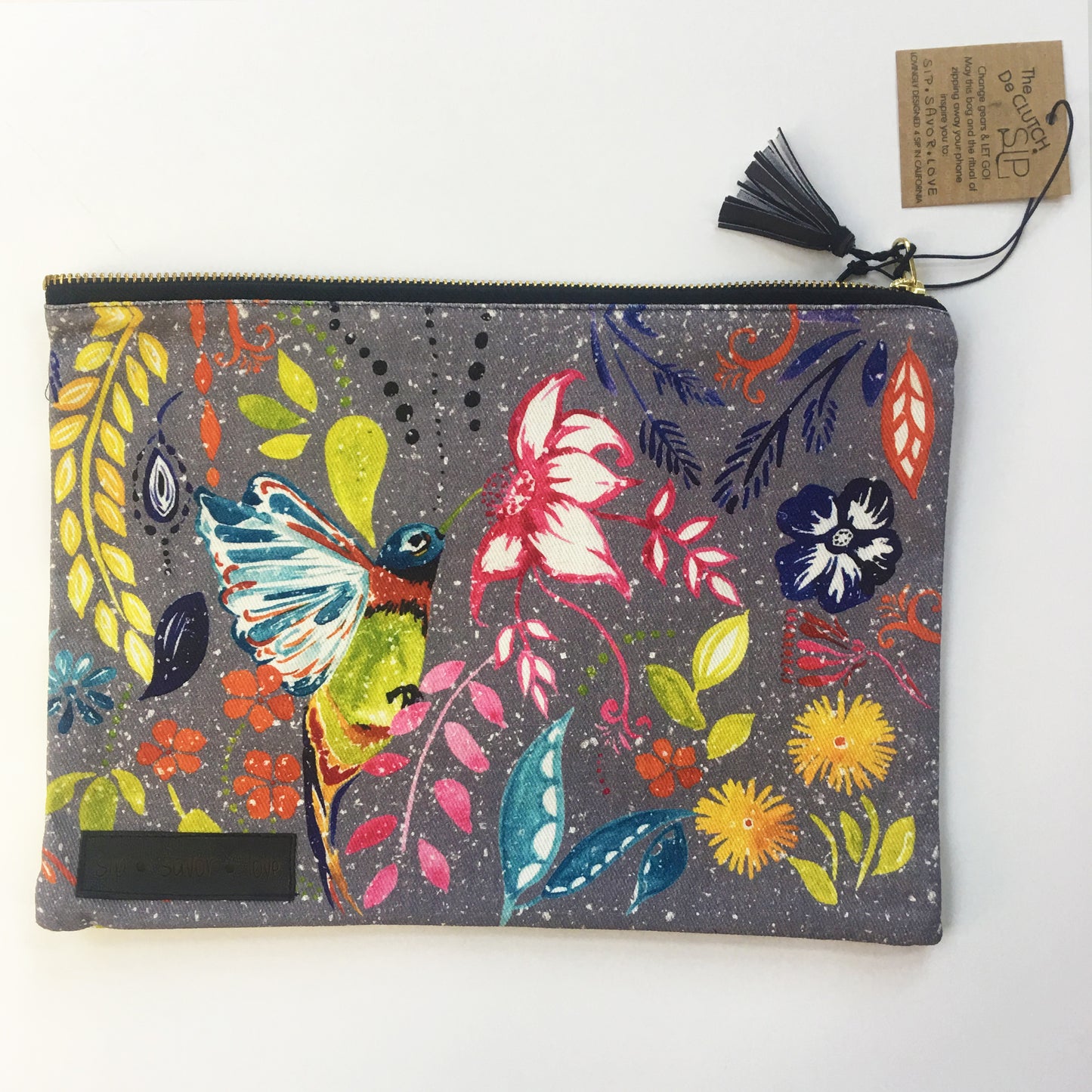 "Happy Hummingbird" Clutch Bag