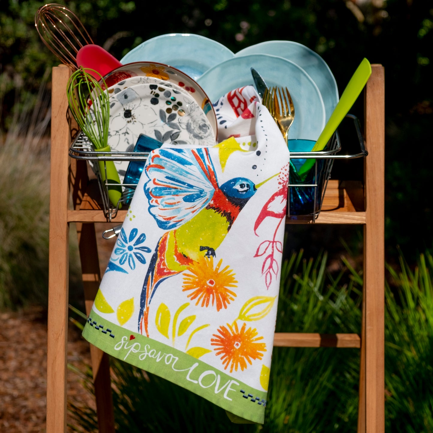 "Happy Hummingbird" Kitchen Towel