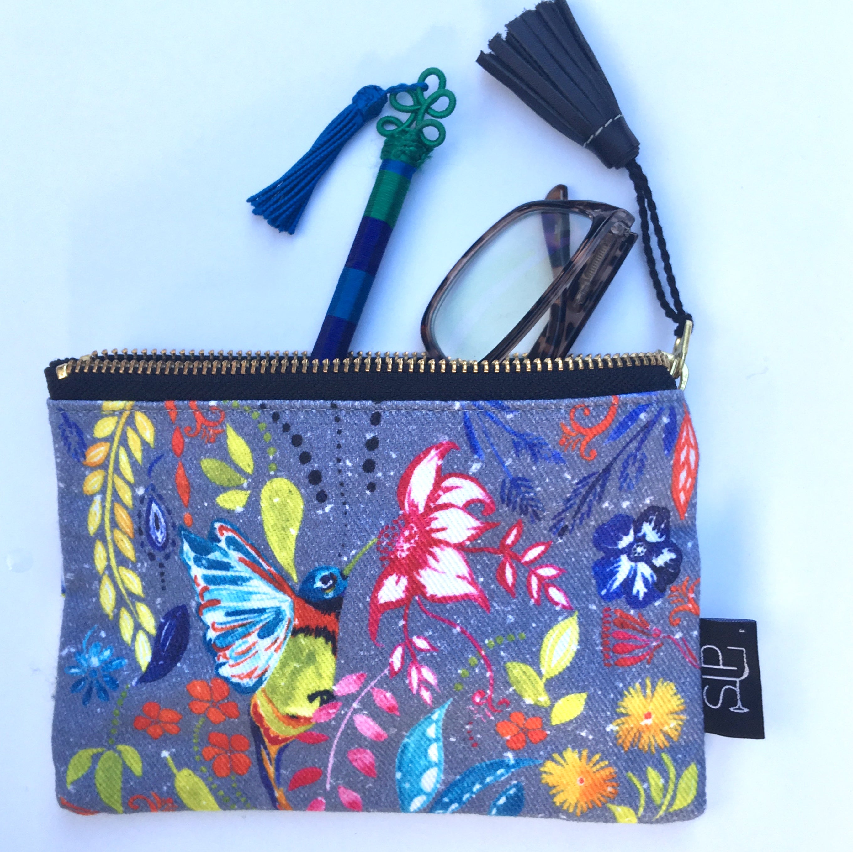 "Happy Hummingbird" Mini Clutch Bag