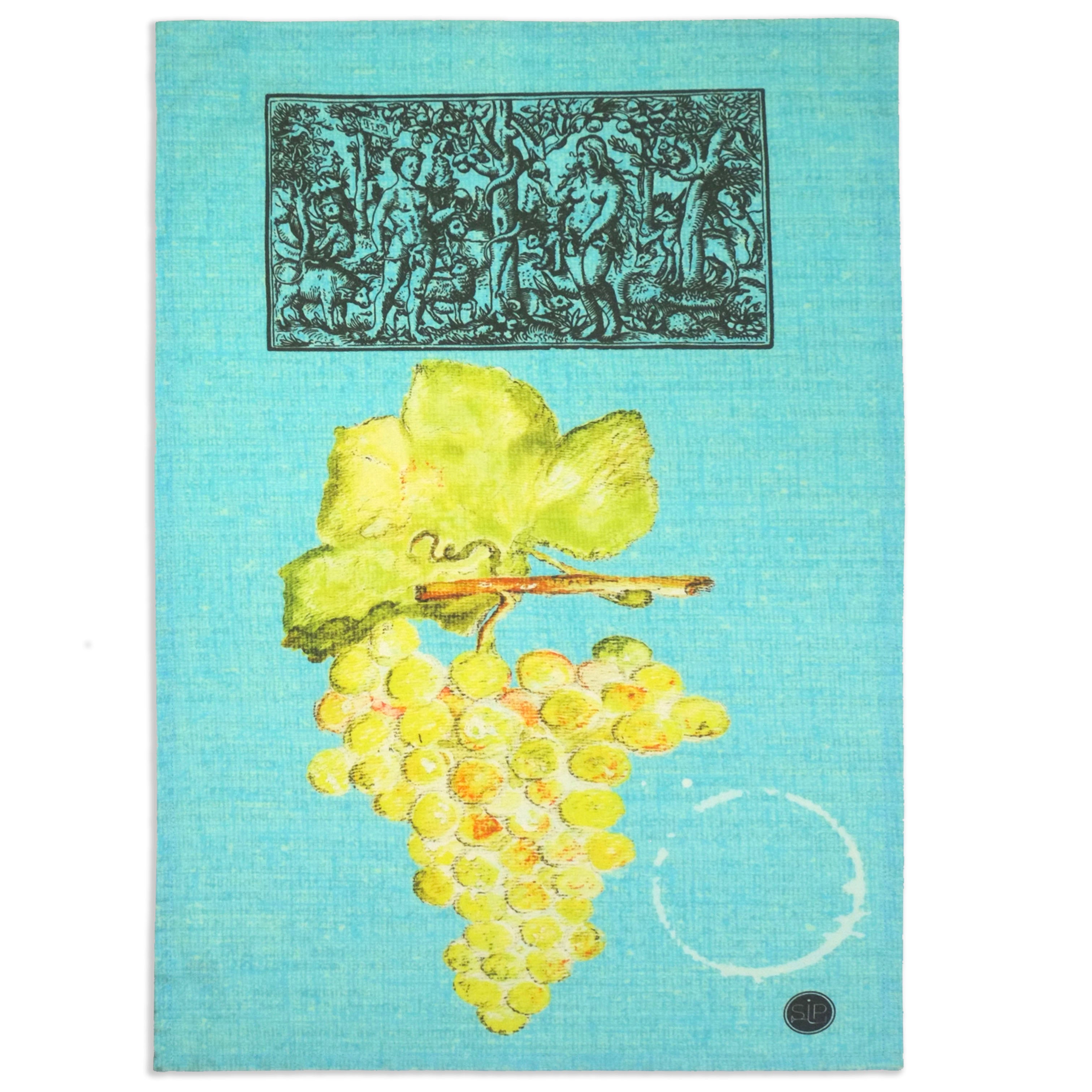 "Wine Series - Blue" Kitchen Towel