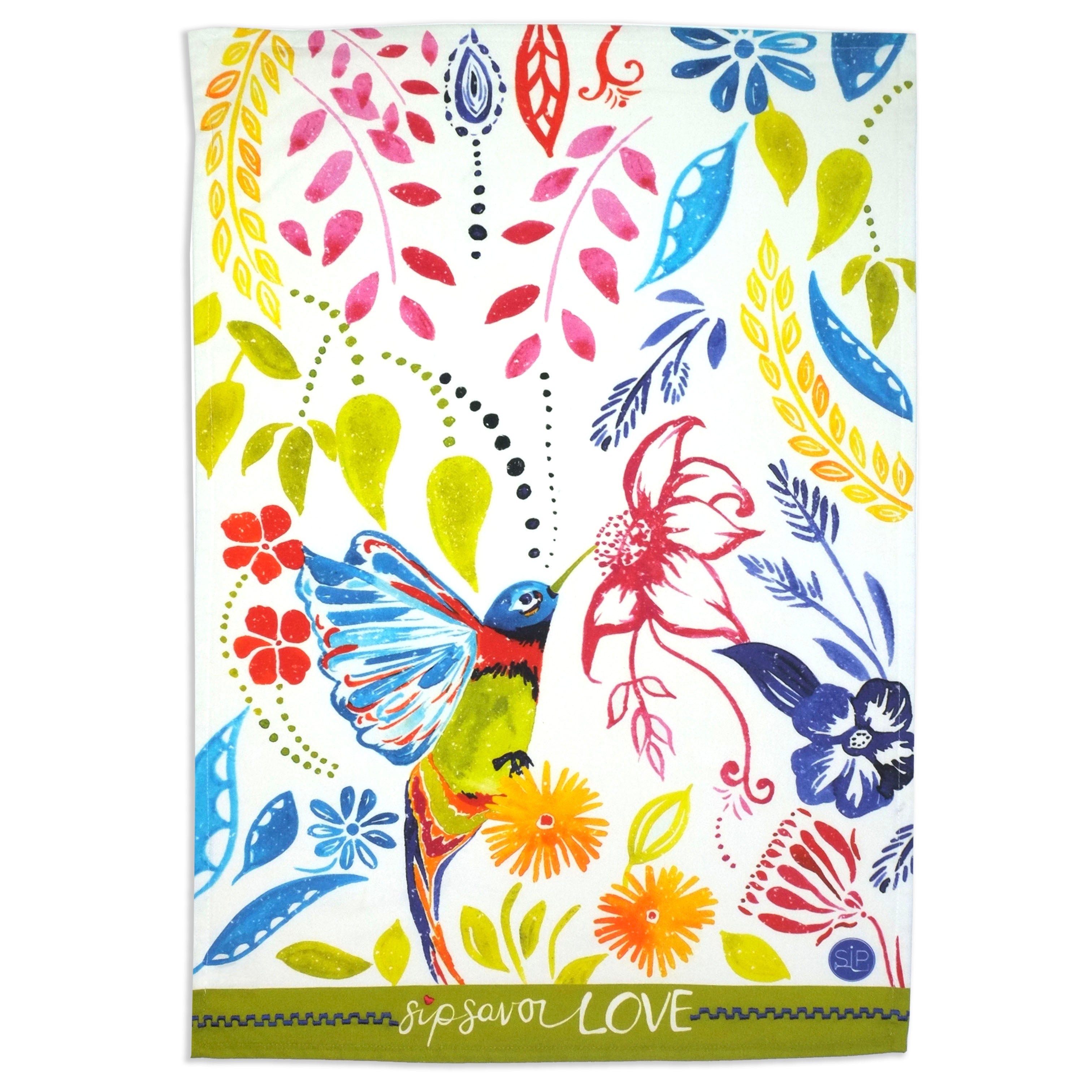 "Happy Hummingbird" Kitchen Towel